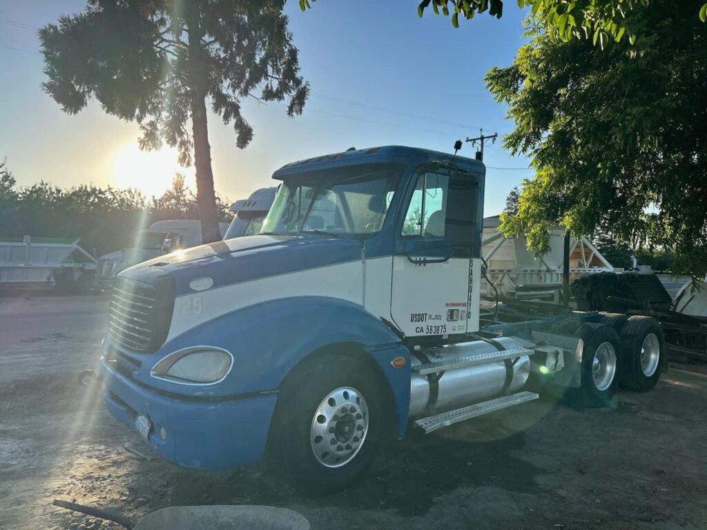 Blue truck in San Bernardino County, CA